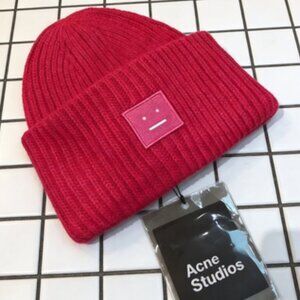 Acne Studios Bright Red Knit Hat
